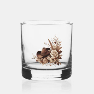 Modern Elegant Country Western- Floral Business C Whiskey Glass