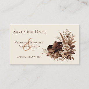 Modern Elegant Country Western- Floral  Business Card