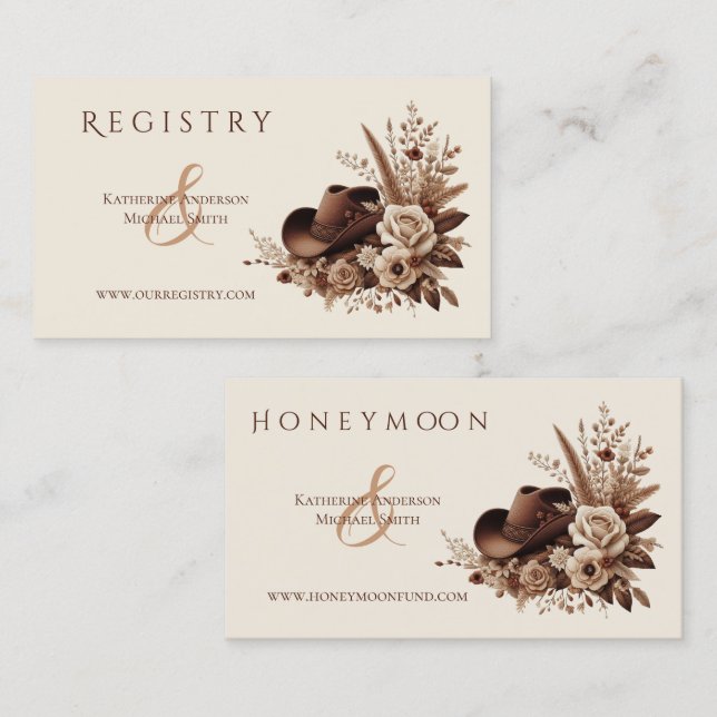 Modern Elegant Country Western- Floral Business Card (Front/Back)