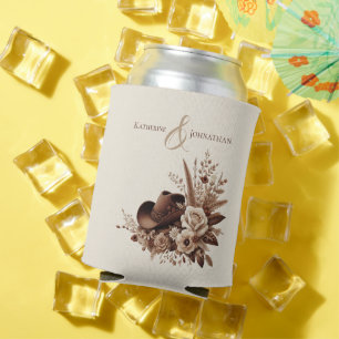 Modern Elegant Country Western- Floral Can Cooler