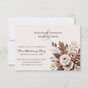 Modern Elegant Country Western- Floral Invitation