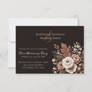 Modern Elegant Country Western- Floral  Invitation