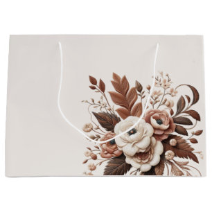 Modern Elegant Country Western- Floral  Large Gift Bag