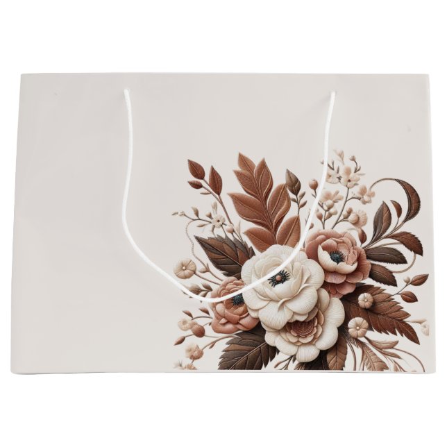 Modern Elegant Country Western- Floral  Large Gift Bag (Front)