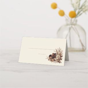 Modern Elegant Country Western- Floral  Place Card