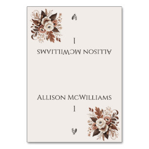 Modern Elegant Country Western- Floral-Poultry Table Number