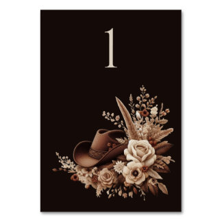 Modern Elegant Country Western- Floral Table Number
