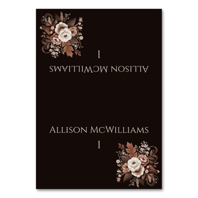 Modern Elegant Country Western- Floral Table Number (Front)