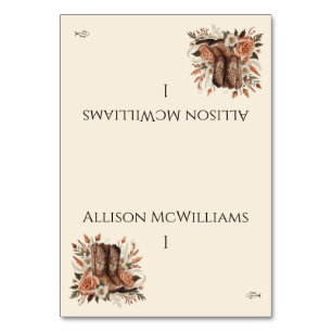 Modern Elegant Country Western- Flowers-Fish Table Number