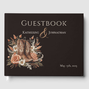 Modern Elegant Country Western- Flowers Guest Book