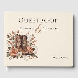Modern Elegant Country Western- Flowers Guest Book