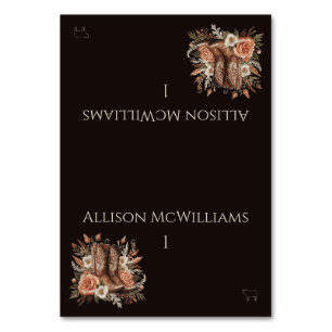 Modern Elegant Country Western- Flowers-Meat icon Table Number