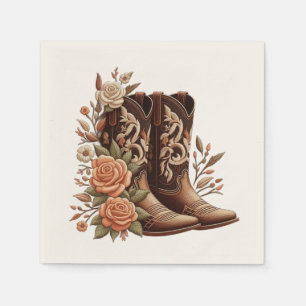 Modern Elegant Country Western- Flowers Napkin