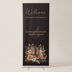Modern Elegant Country Western- Flowers Retractable Banner