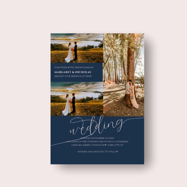modern elegant couple photo wedding Invitation (Creator Uploaded)