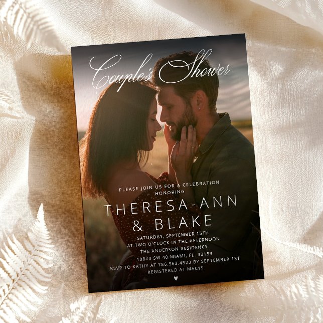 Modern Elegant Couple's Shower Simple Invitation (Creator Uploaded)