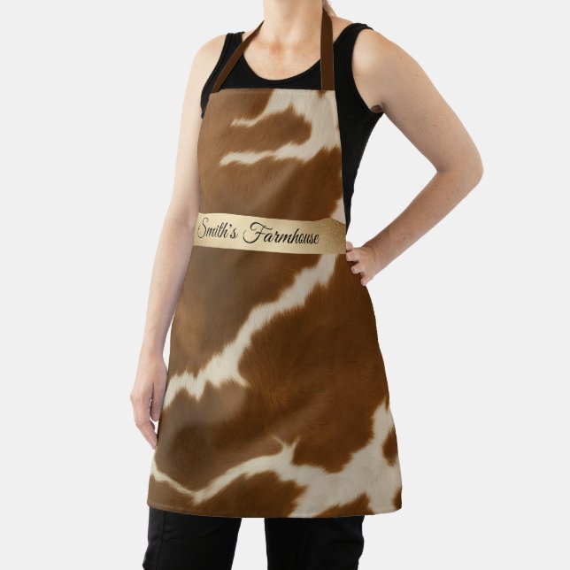 Modern Elegant Cow Faux Leather Collection Apron (Insitu)