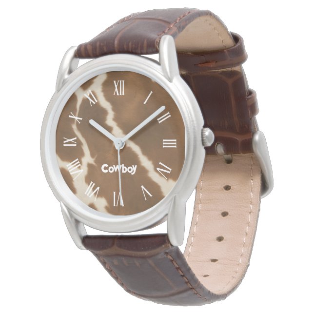 Modern Elegant Cow Faux Leather Collection Watch (Angled)