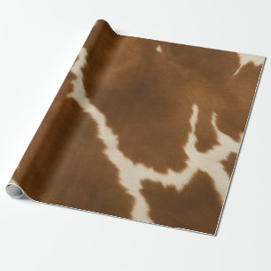 Modern Elegant Cow Faux Leather Collection Wrapping Paper