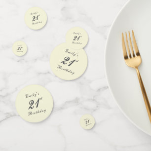 Modern Elegant Cream 21st Birthday Party Confetti