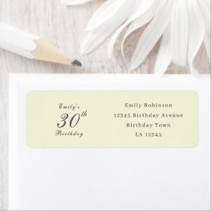 Modern Elegant Cream 30th Birthday Party Address