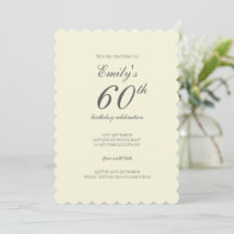 Modern Elegant Cream 60th Birthday Party