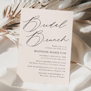 Modern Elegant Cream Bridal Shower Brunch Invitation
