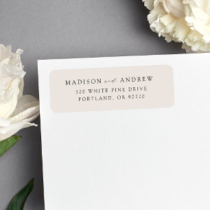 Modern Elegant Cream Wedding Return Address