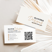 Modern Elegant Cream + Yellow Typography QR Code