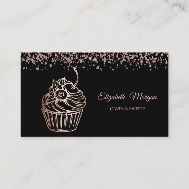 Modern Elegant Cupcake,Sweets,Bakery Business Card (Front)