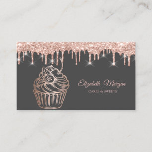 Modern Elegant Cupcake,Sweets,Drips Business Card