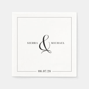Modern Elegant Custom Anniversary Party or Wedding Napkin
