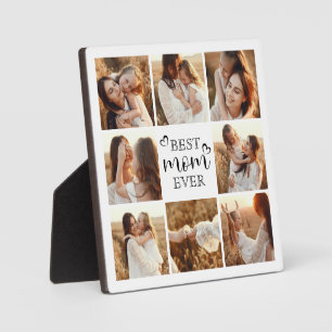 Modern Elegant Custom Family Photo Gift for Mom Plaque