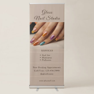 Modern Elegant Custom Nail Retractable Banner