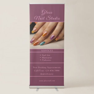 Modern Elegant Custom Nail Retractable Banner