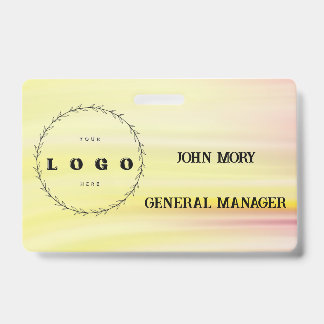 modern Elegant Custom Name Title Employee ID Badge