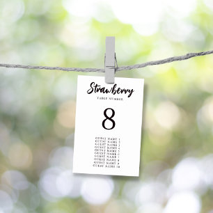 Modern Elegant Custom Name Wedding Table Seating Table Number