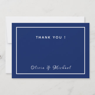 Modern Elegant Custom Navy Thank You Card