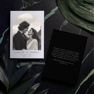Modern Elegant Custom Photo Arch Wedding Thank You Card