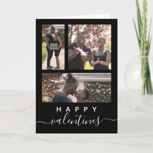 Modern Elegant Custom Photo Collage Valentines Day Card