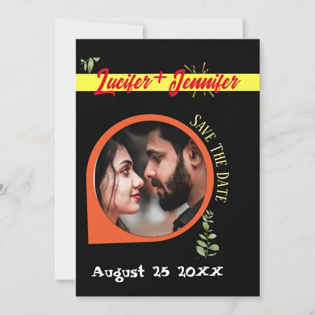 Modern Elegant Custom photo Name Flat invitation  (Front)