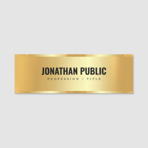 Modern Elegant Custom Template Gold Glamourous Name Tag