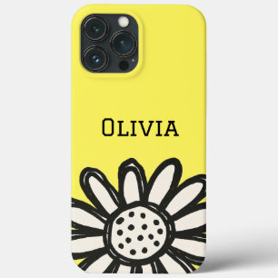 Modern elegant cute girly daisy flower iPhone 13 pro max case