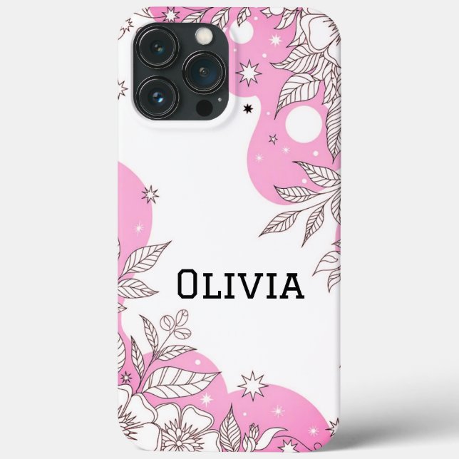 Modern elegant cute girly simple florals Case-Mate iPhone Case (Back)