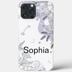 Modern elegant cute girly simple florals iPhone 13 pro max case