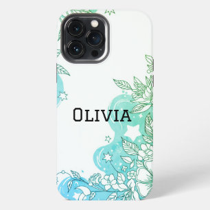Modern elegant cute girly simple florals iPhone 13 pro max case