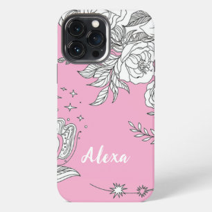 Modern elegant cute girly simple florals iPhone 13 pro max case
