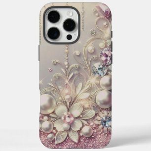 Modern elegant cute golden pearls Valentine’s Day iPhone 16 Pro Max Case
