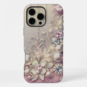 Modern elegant cute golden pearls Valentine’s Day iPhone 16 Pro Max Case