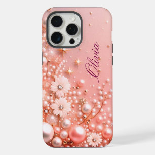 Modern elegant cute golden pearls Valentine’s Day iPhone 15 Pro Max Case